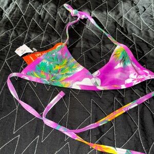 New NWT XS girls bikini top palm tree